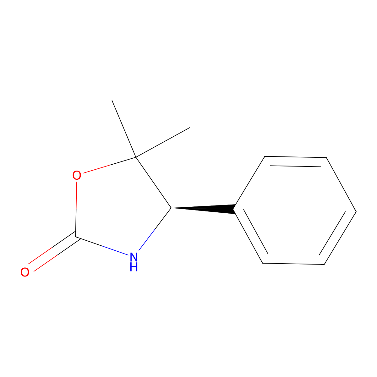 (R)-(-)-5,5-Dimethyl-4-phenyl-2-oxazolidinone molecular structure, CAS 170918-42-0