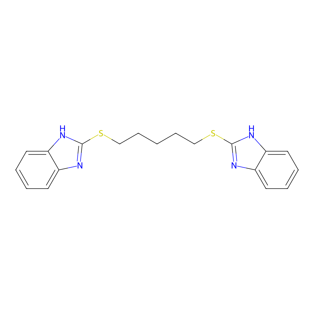 1,5-bis((1H-benzo[d]imidazol-2-yl)thio)pentane molecular structure, CAS 170925-23-2