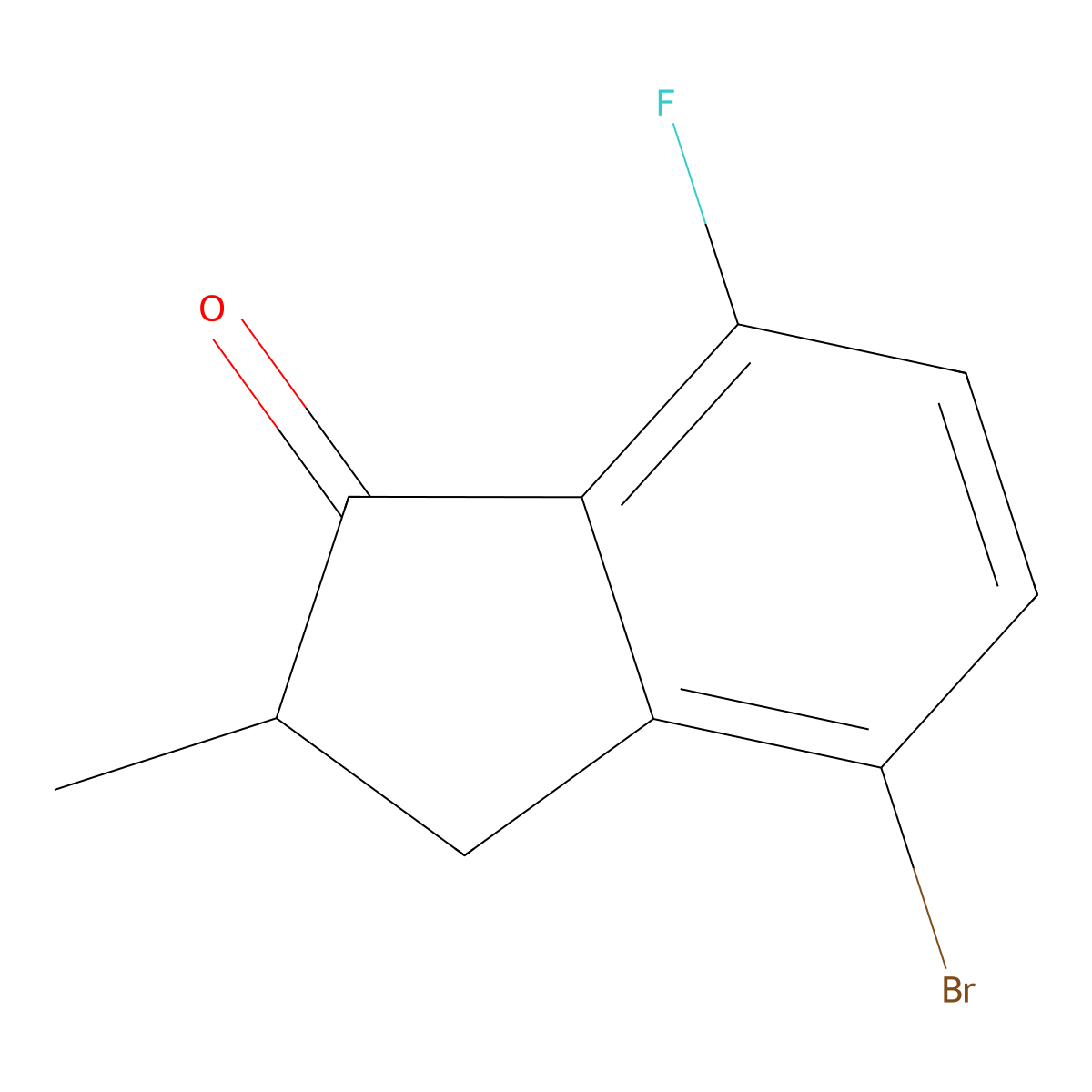 4-Bromo-7-fluoro-2-methyl-2,3-dihydro-1H-inden-1-one molecular structure, CAS 170927-05-6