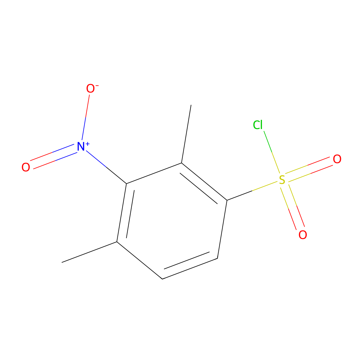 2,4-Dimethyl-3-nitrobenzene-1-sulfonyl chloride molecular structure, CAS 170928-54-8