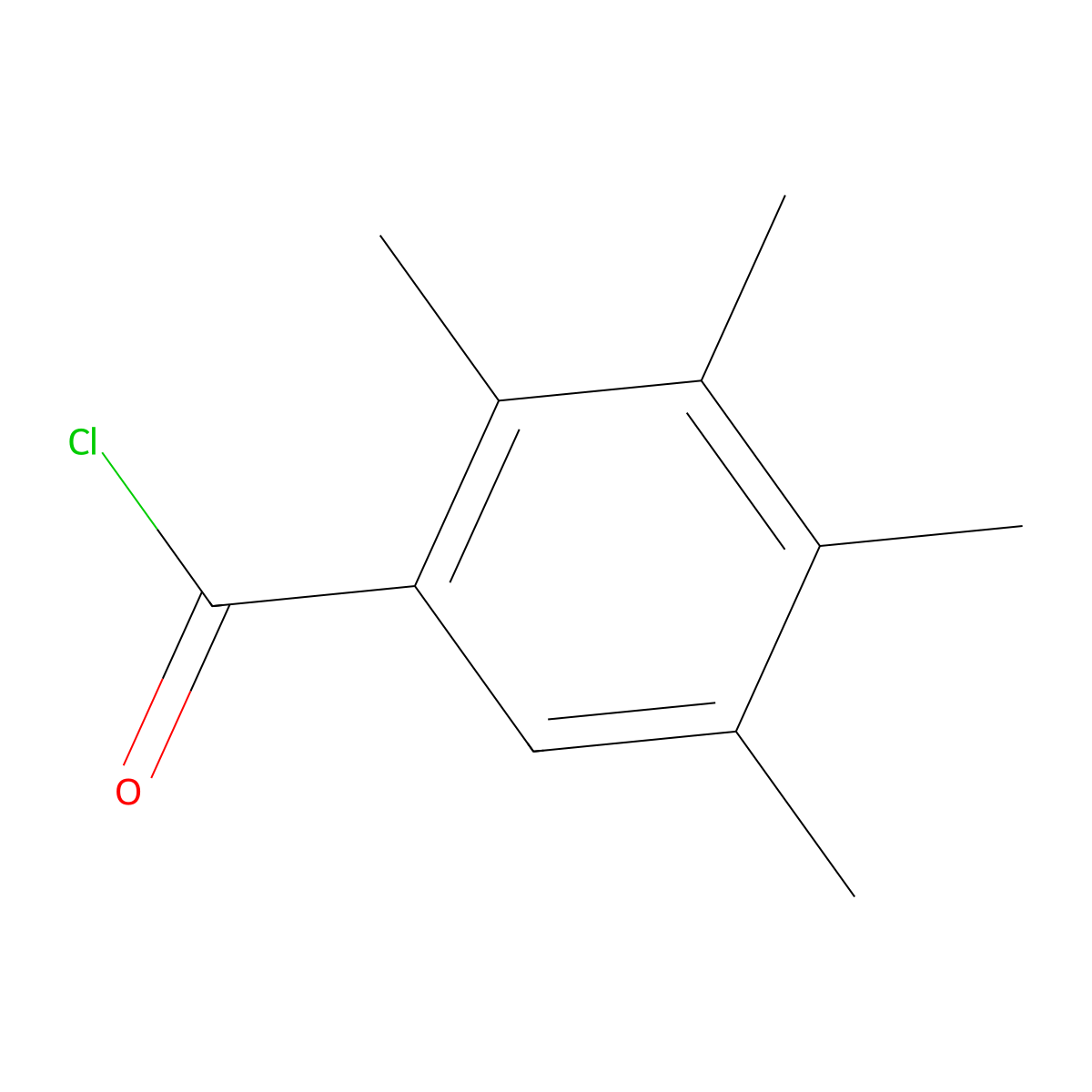 2,3,4,5-Tetramethylbenzoyl chloride molecular structure, CAS 170928-70-8