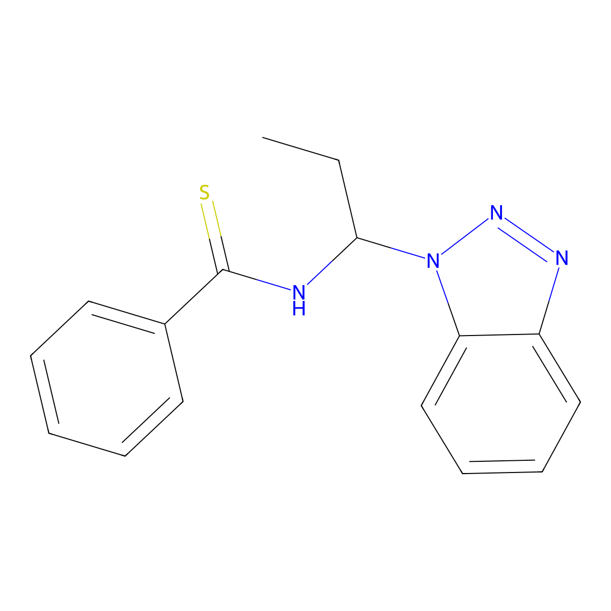 N-[1-(1H-1,2,3-Benzotriazol-1-yl)propyl]benzenecarbothioamide molecular structure, CAS 170937-80-1