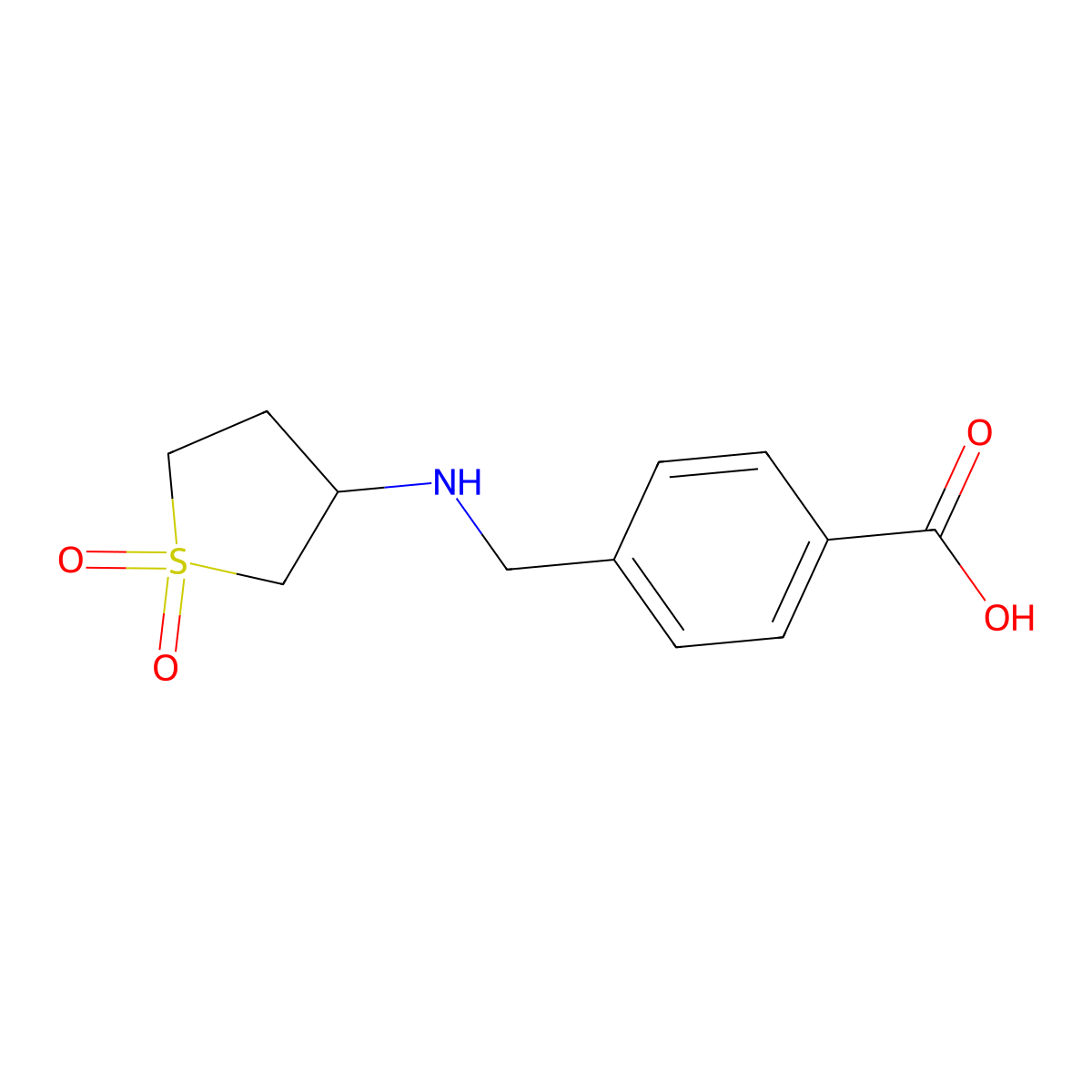 4-(((1,1-Dioxidotetrahydrothiophen-3-yl)amino)methyl)benzoic acid molecular structure, CAS 170938-29-1