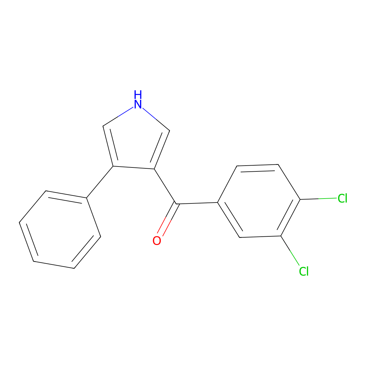 (3,4-dichlorophenyl)(4-phenyl-1H-pyrrol-3-yl)methanone molecular structure, CAS 170939-14-7
