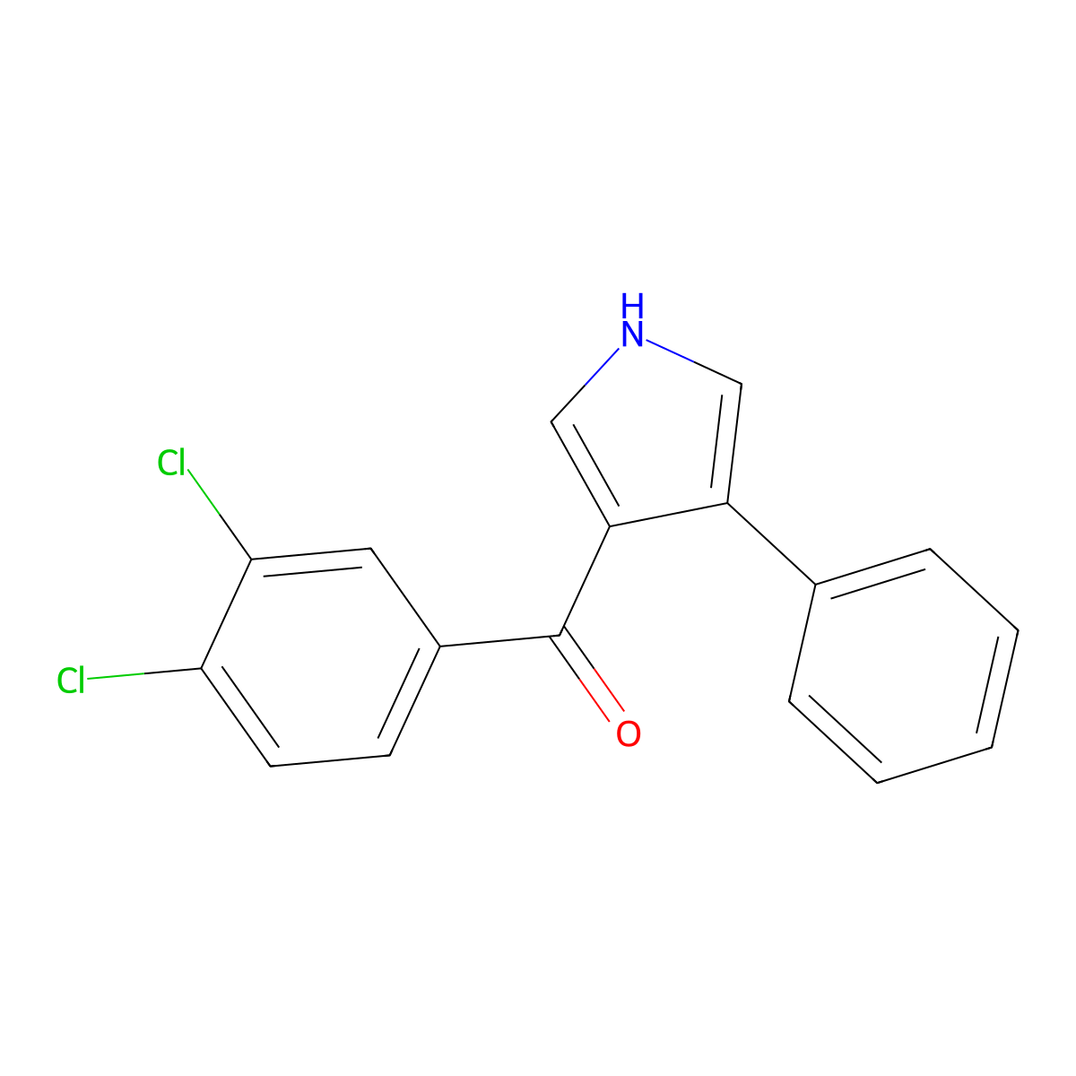 (3,4-dichlorophenyl)(4-phenyl-1H-pyrrol-3-yl)methanone molecular structure, CAS 170939-14-7