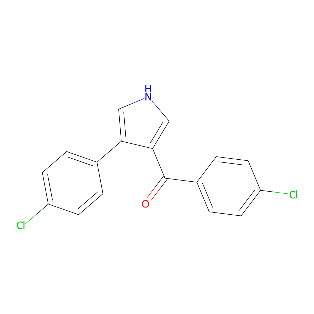(4-chlorophenyl)-[4-(4-chlorophenyl)-1H-pyrrol-3-yl]methanone molecular structure, CAS 170939-22-7