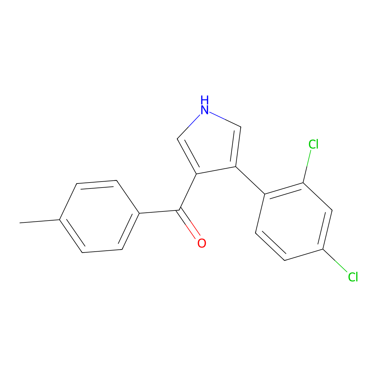 [4-(2,4-dichlorophenyl)-1H-pyrrol-3-yl](4-methylphenyl)methanone molecular structure, CAS 170939-31-8