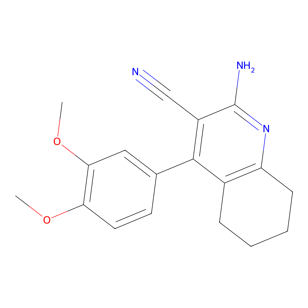 2-Amino-4-(3,4-dimethoxyphenyl)-5,6,7,8-tetrahydroquinoline-3-carbonitrile molecular structure, CAS 170940-62-2