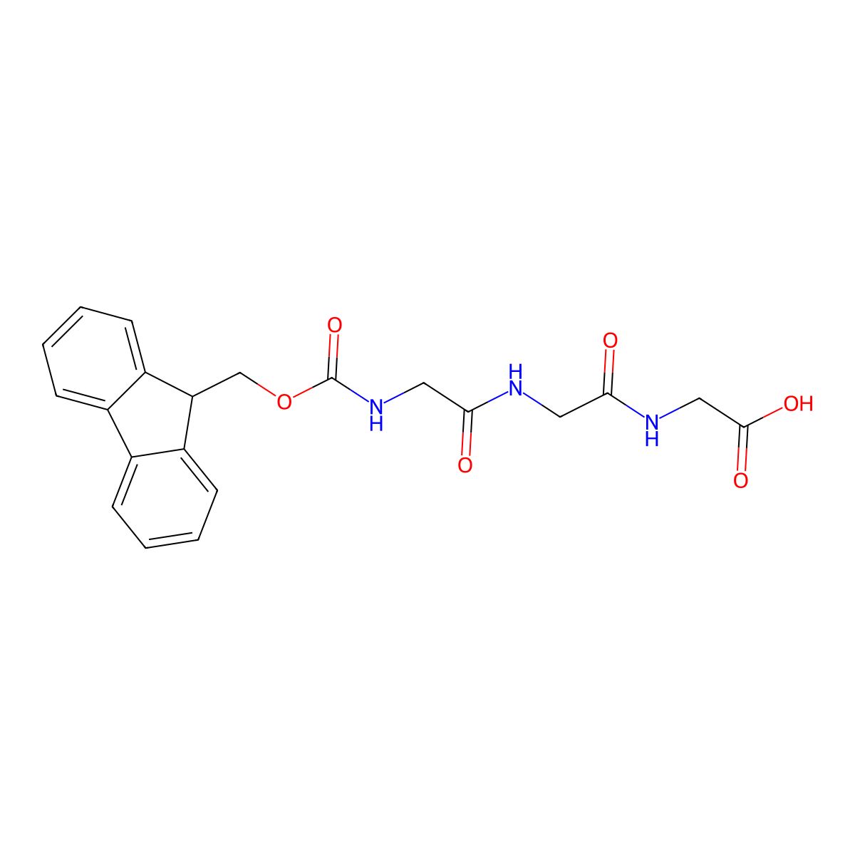 N-(((9H-Fluoren-9-yl)methoxy)carbonyl)glycylglycylglycine molecular structure, CAS 170941-79-4