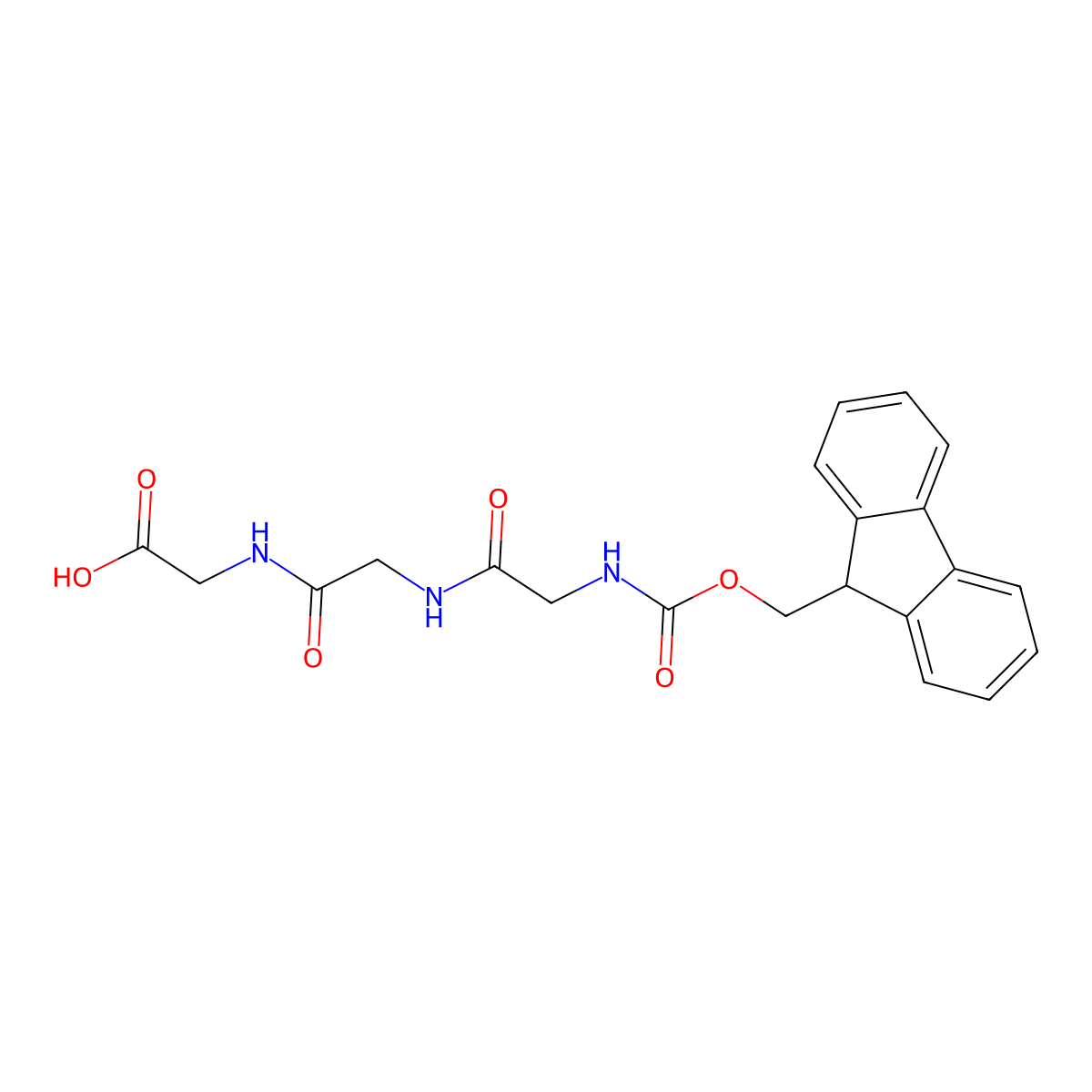N-(((9H-Fluoren-9-yl)methoxy)carbonyl)glycylglycylglycine molecular structure, CAS 170941-79-4
