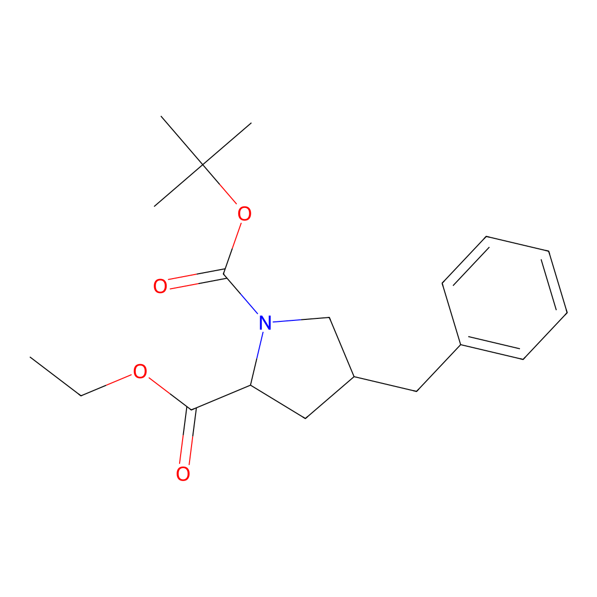 (2S,4S)-1-tert-Butyl 2-ethyl 4-benzylpyrrolidine-1,2-dicarboxylate molecular structure, CAS 170947-82-7
