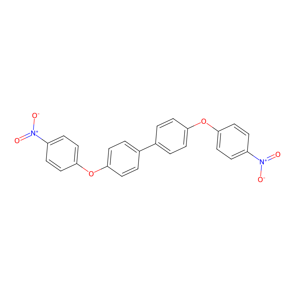 4,4'-Bis(4-nitrophenoxy)biphenyl molecular structure, CAS 17095-00-0