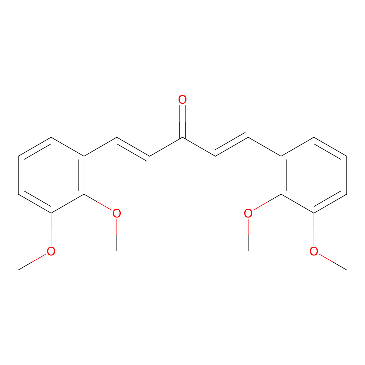 1,4-Pentadien-3-one, 1,5-bis(2,3-dimethoxyphenyl)-, (1E,4E)- molecular structure, CAS 170950-29-5