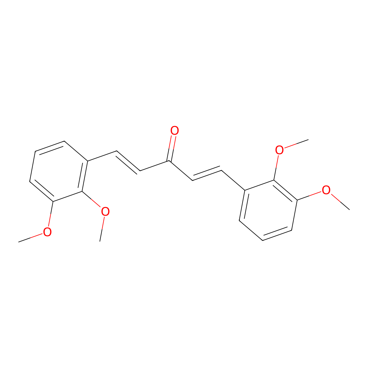 1,4-Pentadien-3-one, 1,5-bis(2,3-dimethoxyphenyl)-, (1E,4E)- molecular structure, CAS 170950-29-5