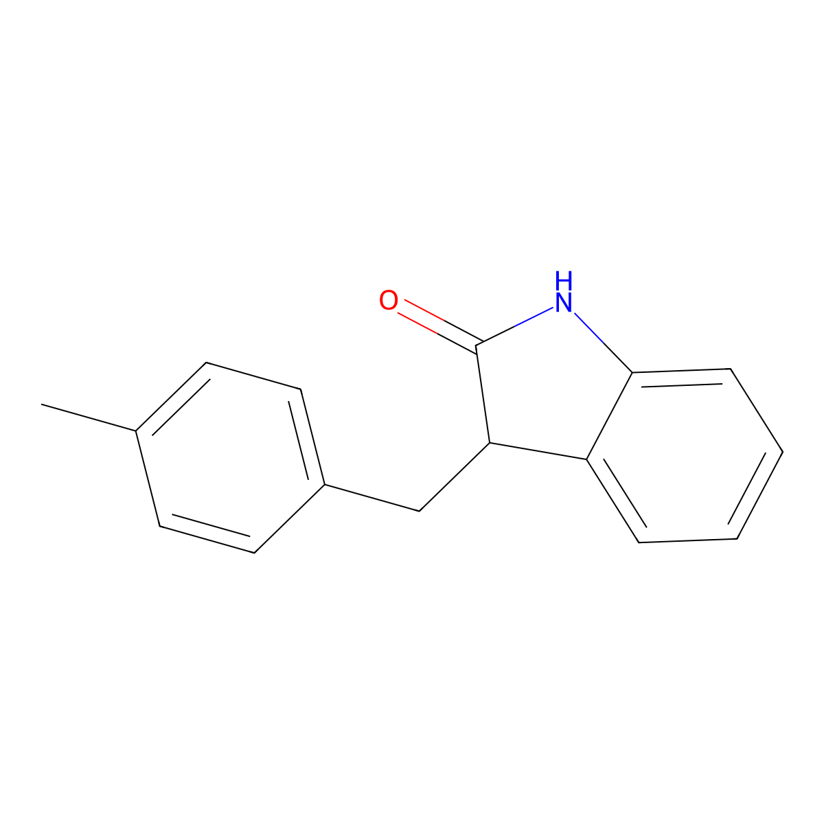 3-[(4-Methylphenyl)methyl]-2,3-dihydro-1H-indol-2-one molecular structure, CAS 170956-94-2