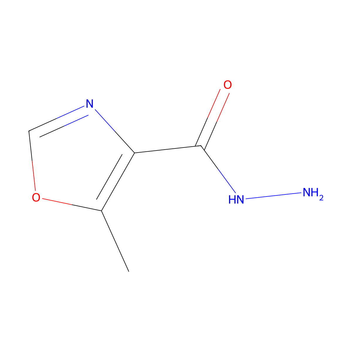 5-Methyl-1,3-oxazole-4-carbohydrazide molecular structure, CAS 170959-36-1