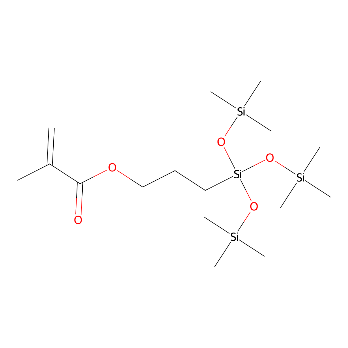 3-(Tris(trimethylsiloxy)silyl)propyl methacrylate molecular structure, CAS 17096-07-0
