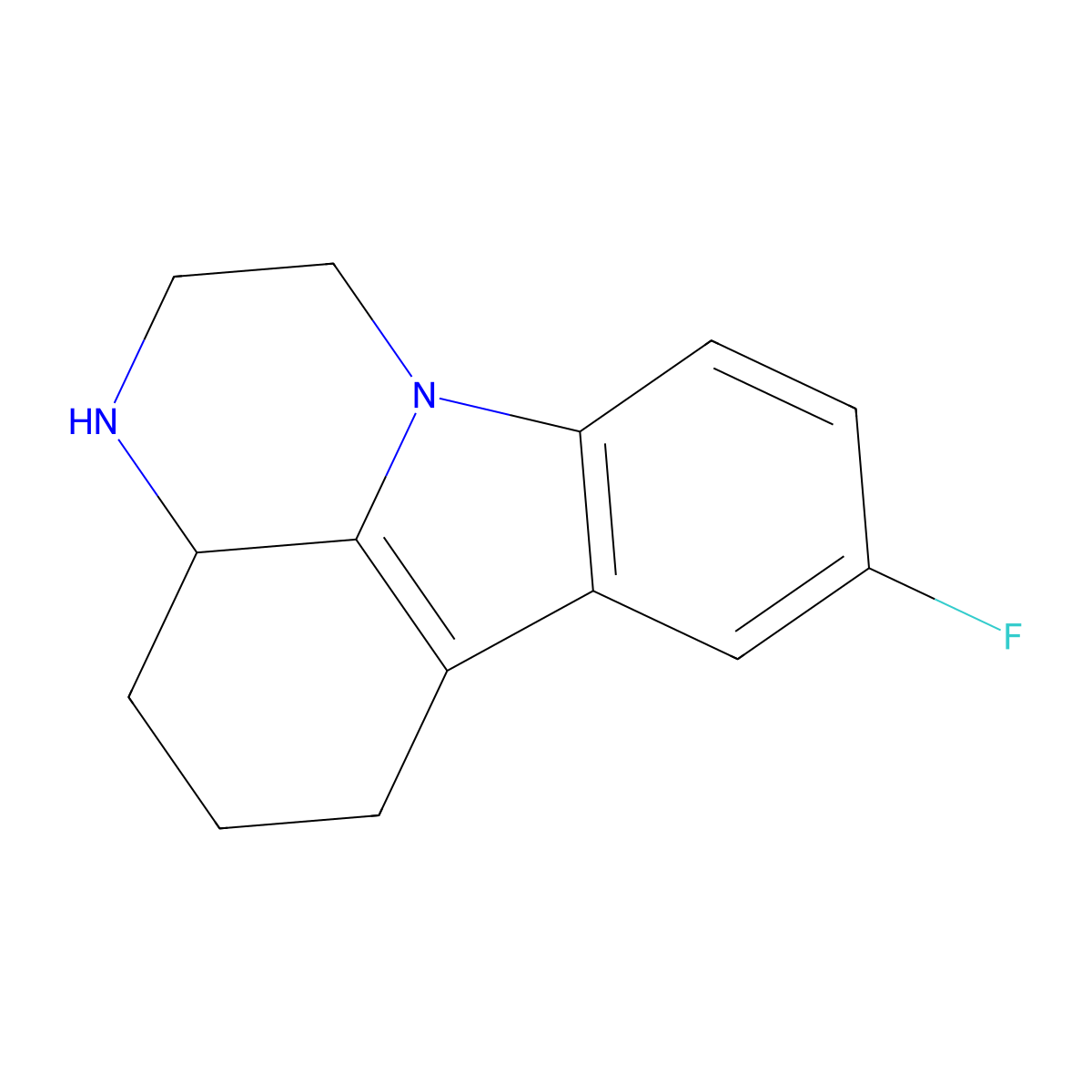8-Fluoro-2,3,3a,4,5,6-hexahydro-1H-pyrazino[3,2,1-jk]carbazole molecular structure, CAS 170964-69-9