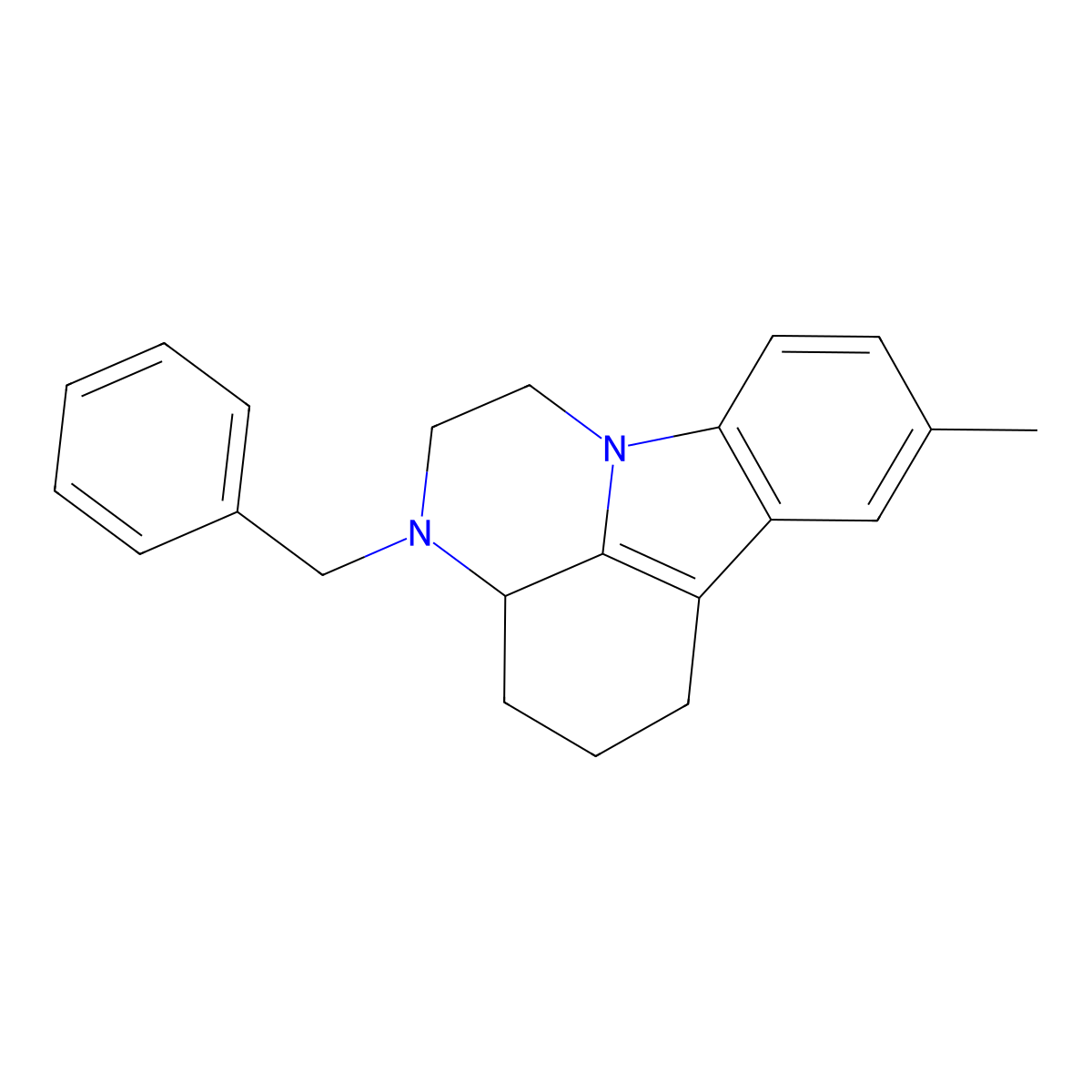 3-benzyl-8-methyl-2,3,3a,4,5,6-hexahydro-1H-pyrazino[3,2,1-jk]carbazole molecular structure, CAS 170964-73-5