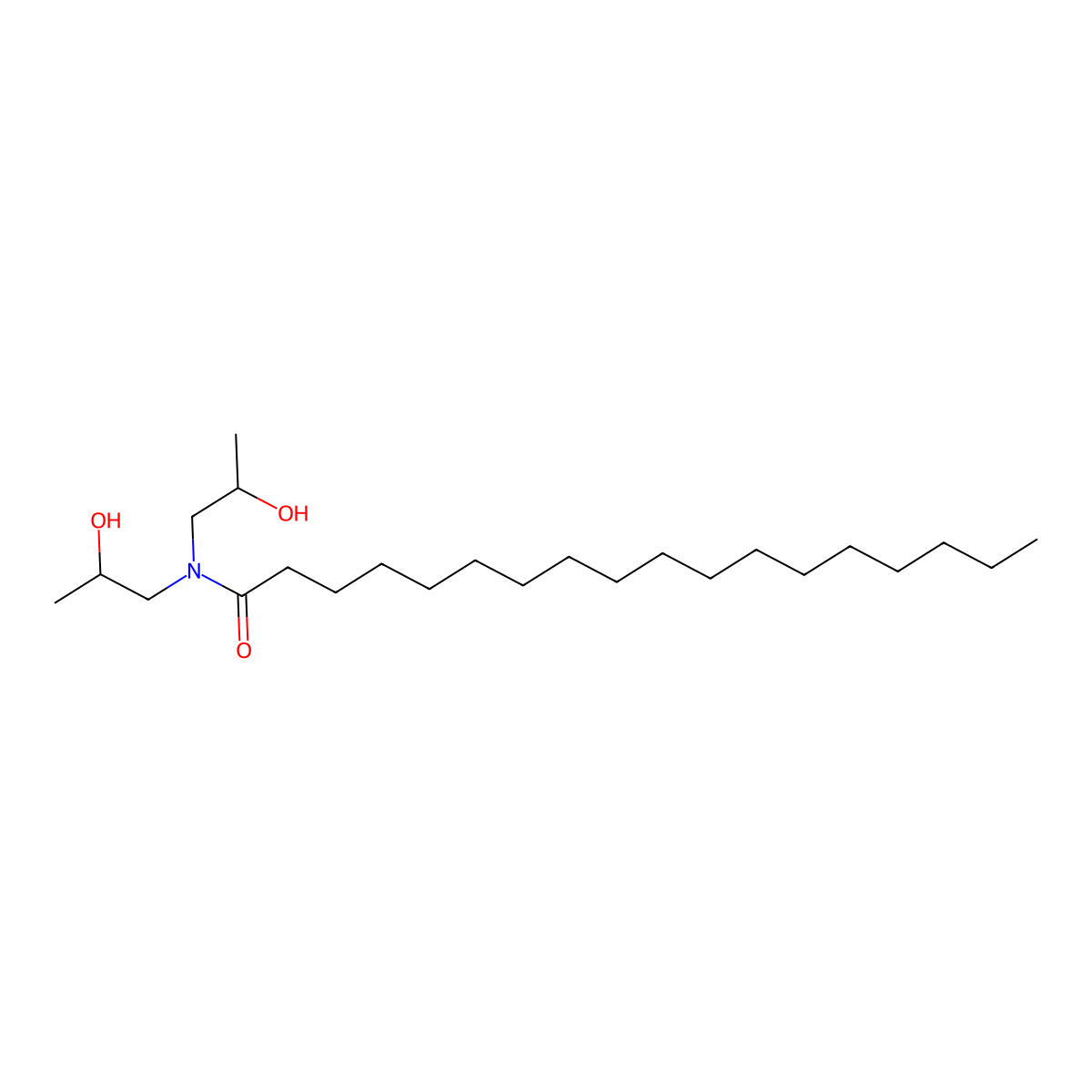 Stearic diisopropanolamine molecular structure, CAS 17097-52-8