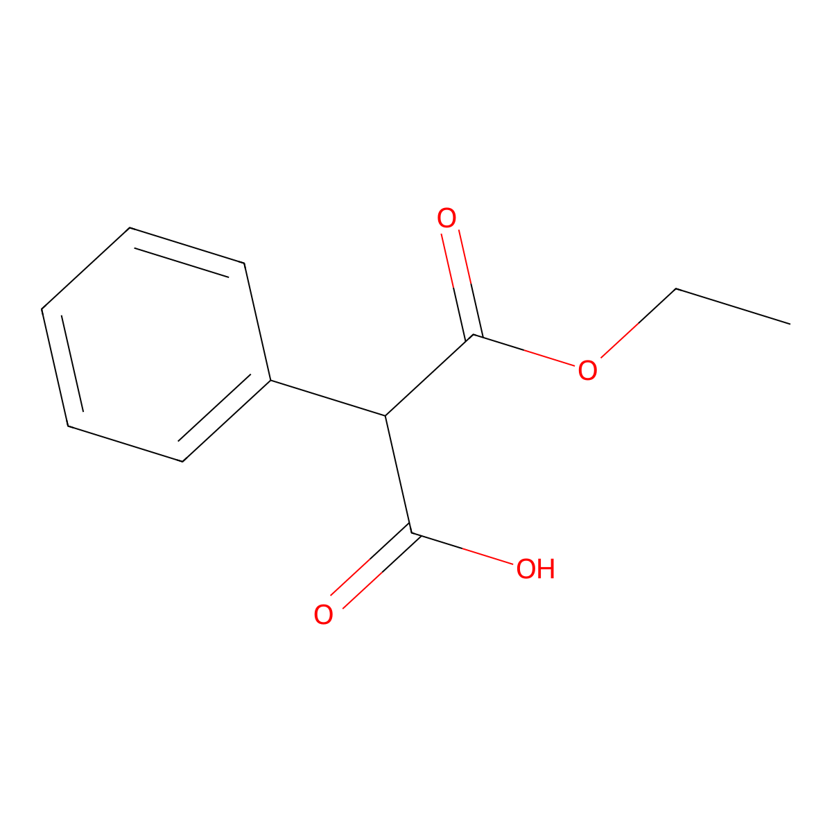 3-Ethoxy-3-oxo-2-phenylpropanoic acid molecular structure, CAS 17097-90-4