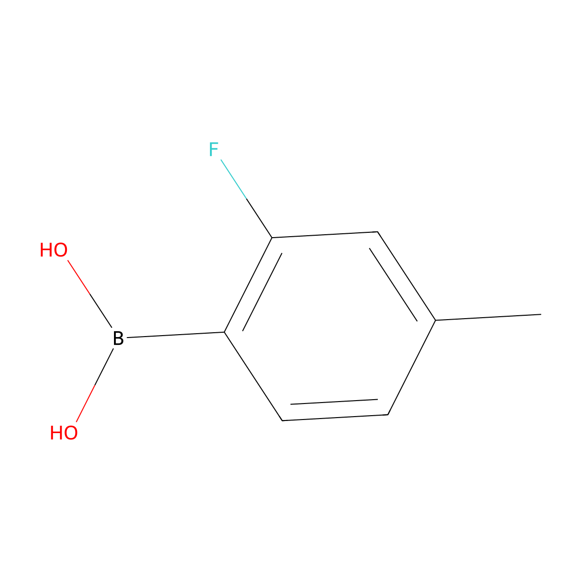 (2-Fluoro-4-methylphenyl)boronic acid molecular structure, CAS 170981-26-7