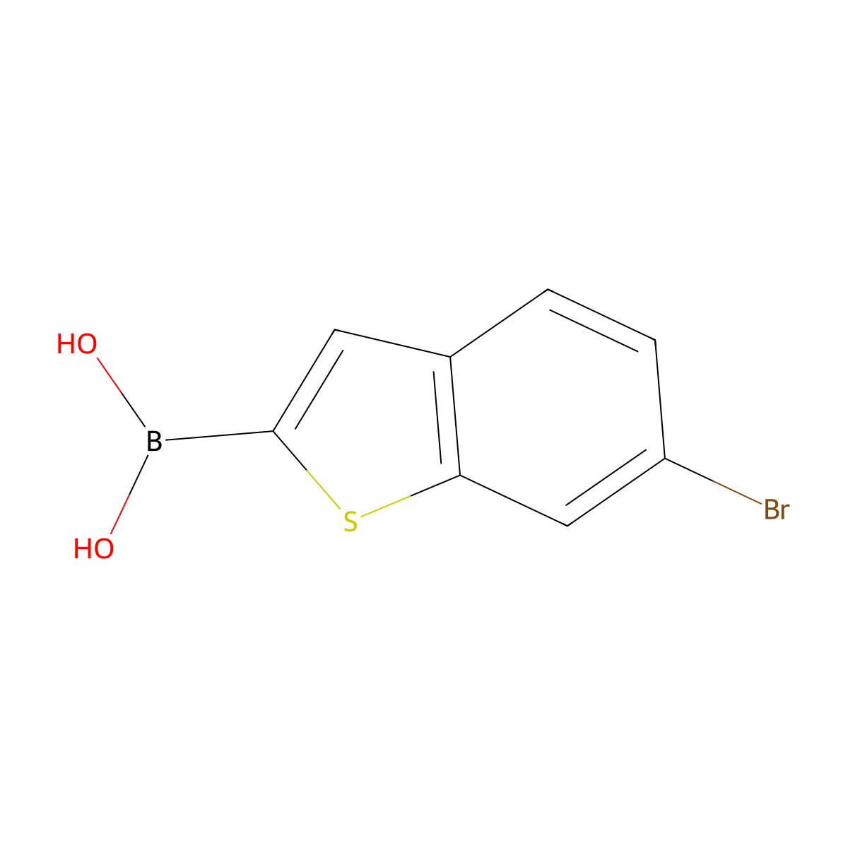 (6-Bromobenzo[B]thiophen-2-YL)boronic acid molecular structure, CAS 1709825-01-3