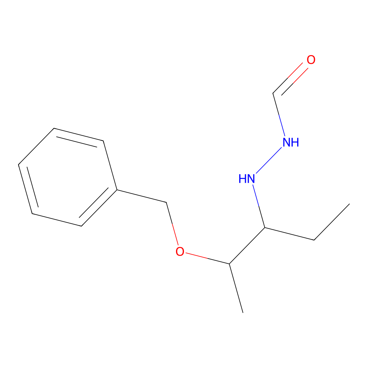 2-((1S,2S)-1-Ethyl-2-(phenylmethoxy)propyl)hydrazinecarboxaldehyde molecular structure, CAS 170985-85-0