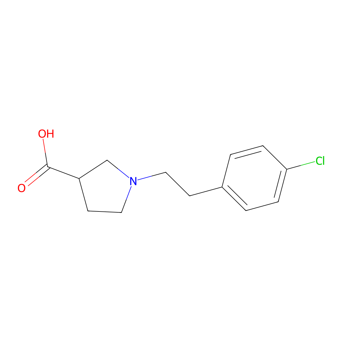 1-[2-(4-Chlorophenyl)ethyl]pyrrolidine-3-carboxylic acid molecular structure, CAS 1709860-95-6