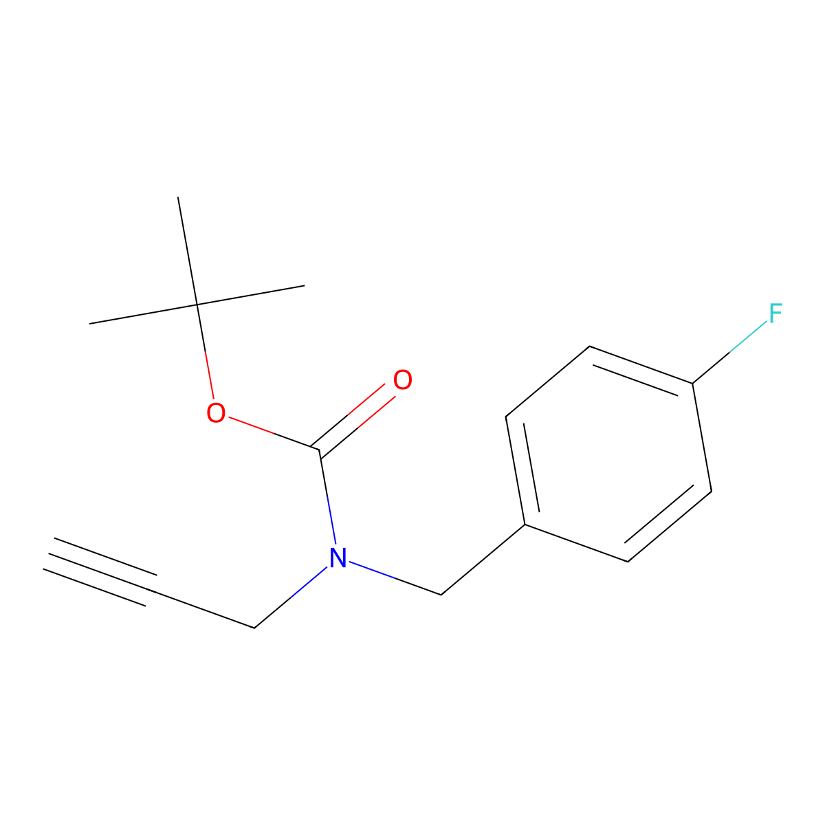 tert-butyl N-[(4-fluorophenyl)methyl]-N-(prop-2-yn-1-yl)carbamate molecular structure, CAS 1709875-59-1