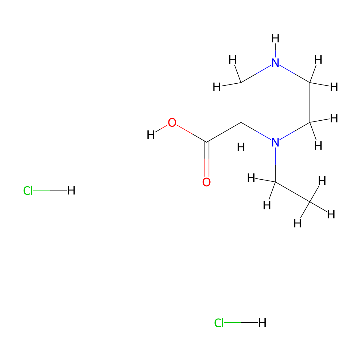 1-Ethylpiperazine-2-carboxylic acid dihydrochloride molecular structure, CAS 1709876-18-5