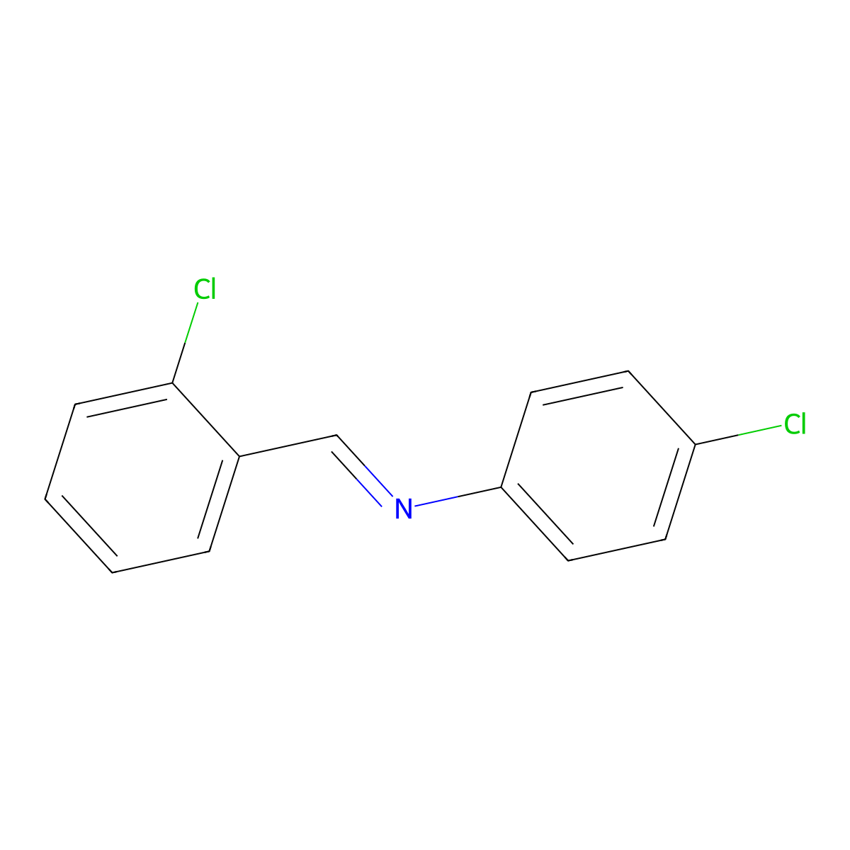1-(2-chlorophenyl)-N-(4-chlorophenyl)methanimine molecular structure, CAS 17099-07-9