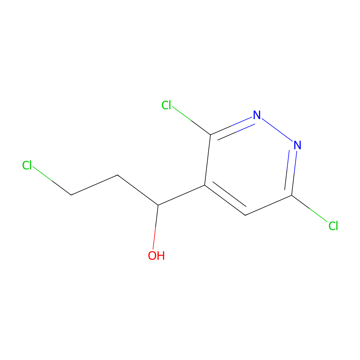 3-Chloro-1-(3,6-dichloropyridazin-4-yl)propan-1-ol molecular structure, CAS 1709904-81-3