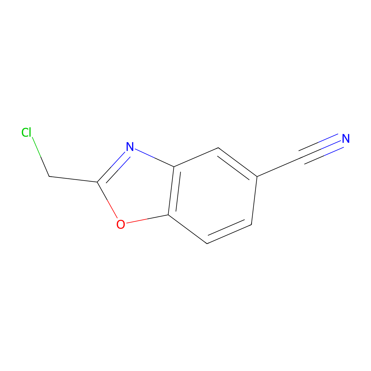 2-(Chloromethyl)-1,3-benzoxazole-5-carbonitrile molecular structure, CAS 170993-41-6