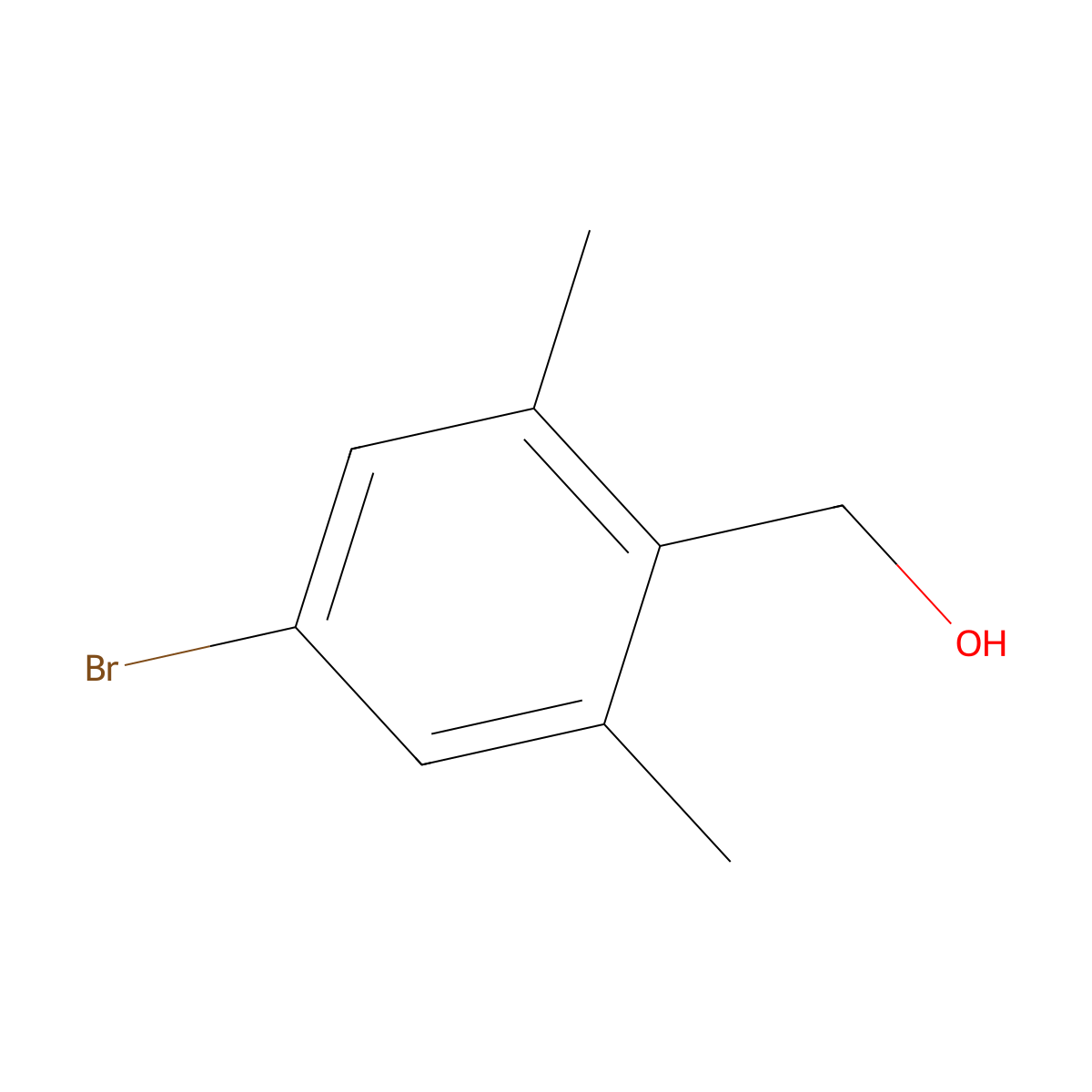 (4-Bromo-2,6-dimethylphenyl)methanol molecular structure, CAS 17100-59-3