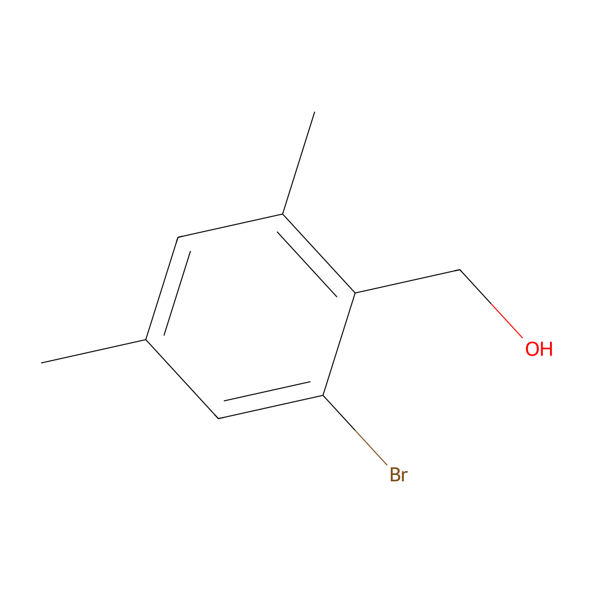 2-Bromo-4,6-dimethylbenzenemethanol molecular structure, CAS 17100-60-6