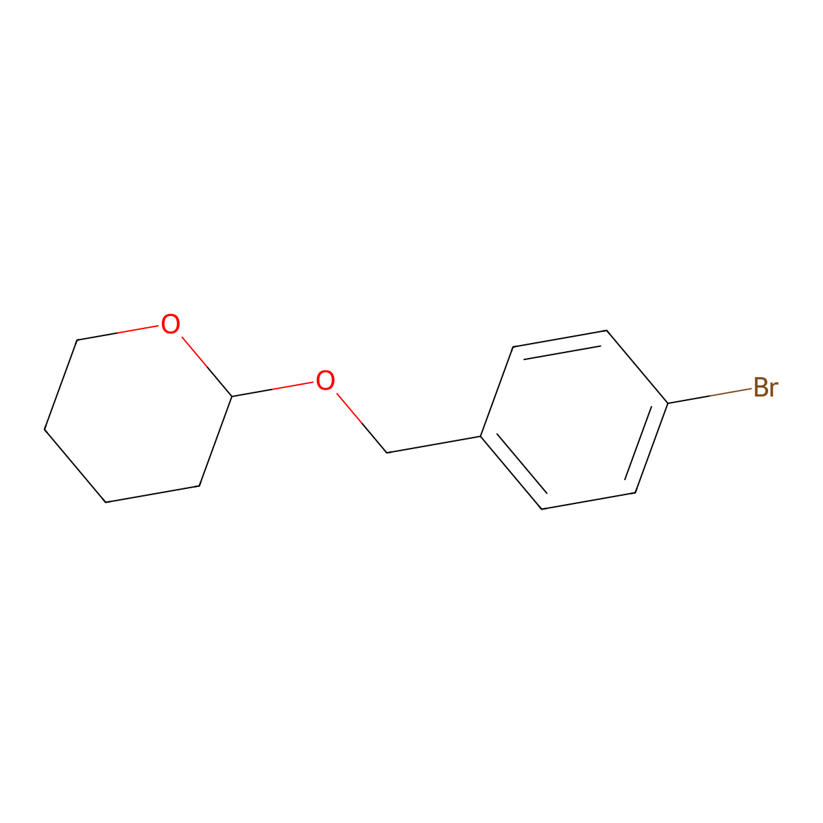 2-[(4-Bromophenyl)methoxy]oxane molecular structure, CAS 17100-68-4