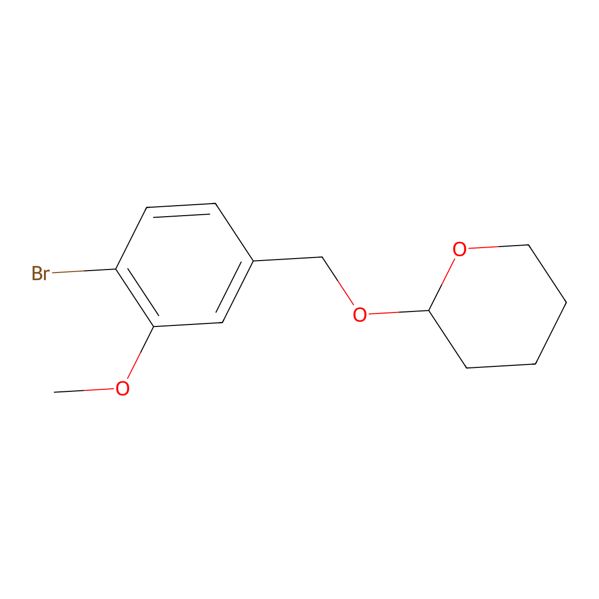 2H-Pyran, 2-[(4-bromo-3-methoxyphenyl)methoxy]tetrahydro- molecular structure, CAS 17100-70-8