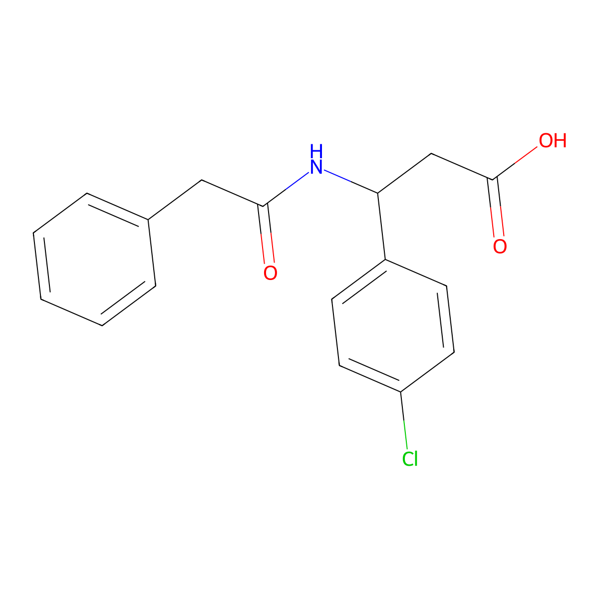 3-(4-Chlorophenyl)-3-(2-phenylacetamido)propanoic acid molecular structure, CAS 171002-19-0