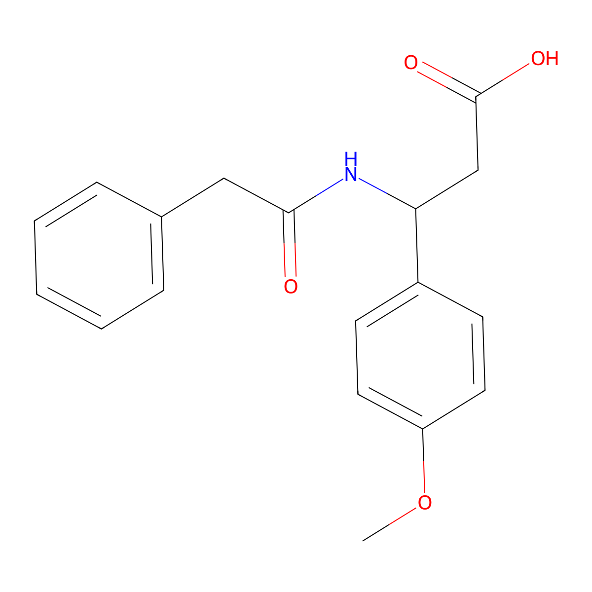 4-Methoxy-beta-[(2-phenylacetyl)amino]benzenepropanoic acid molecular structure, CAS 171002-20-3