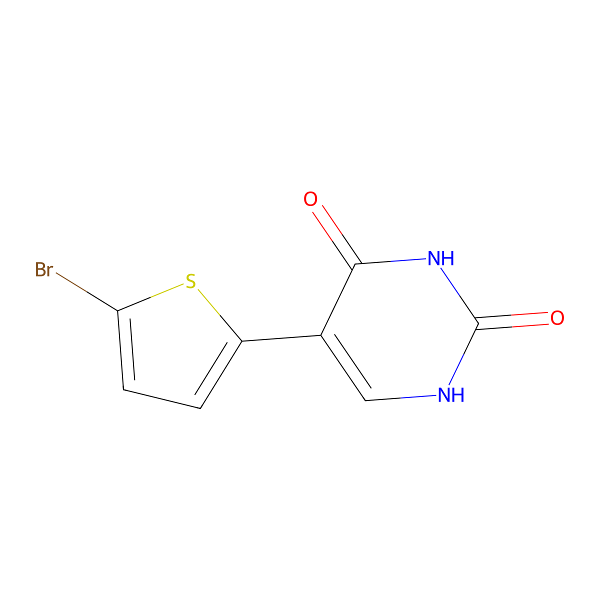5-(5-bromothiophen-2-yl)-1H-pyrimidine-2,4-dione molecular structure, CAS 171003-64-8