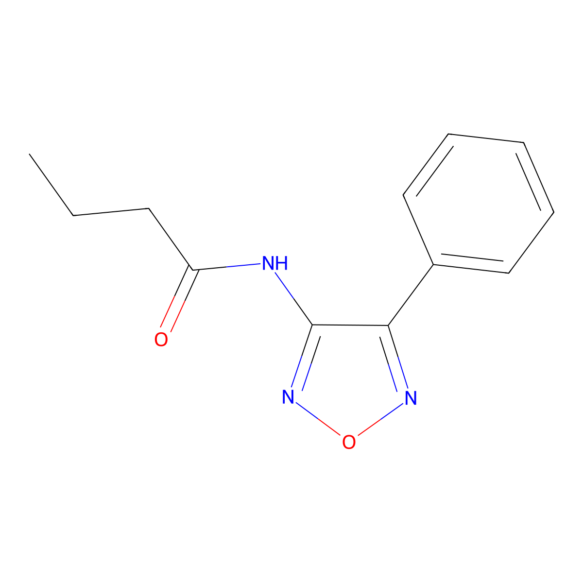 N-(4-phenyl-1,2,5-oxadiazol-3-yl)butanamide molecular structure, CAS 171006-91-0