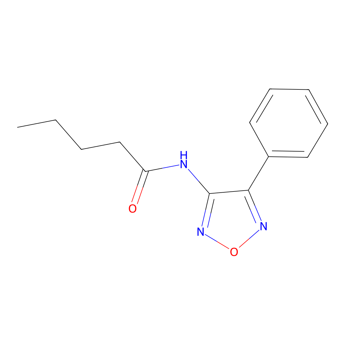 N-(4-phenyl-1,2,5-oxadiazol-3-yl)pentanamide molecular structure, CAS 171006-92-1