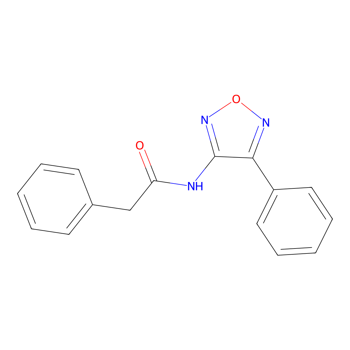 2-phenyl-N-(4-phenyl-1,2,5-oxadiazol-3-yl)acetamide molecular structure, CAS 171006-93-2
