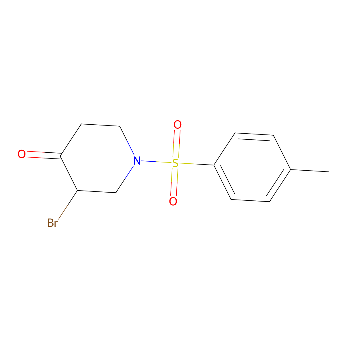3-Bromo-1-tosylpiperidin-4-one molecular structure, CAS 171009-41-9