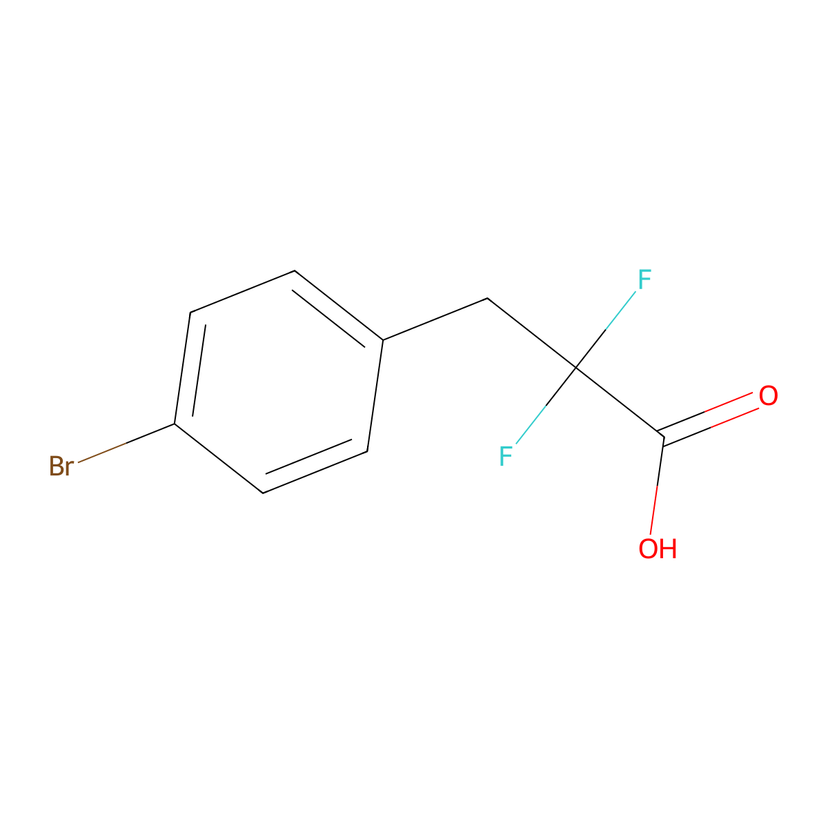 3-(4-Bromophenyl)-2,2-difluoropropanoic acid molecular structure, CAS 1710091-83-0