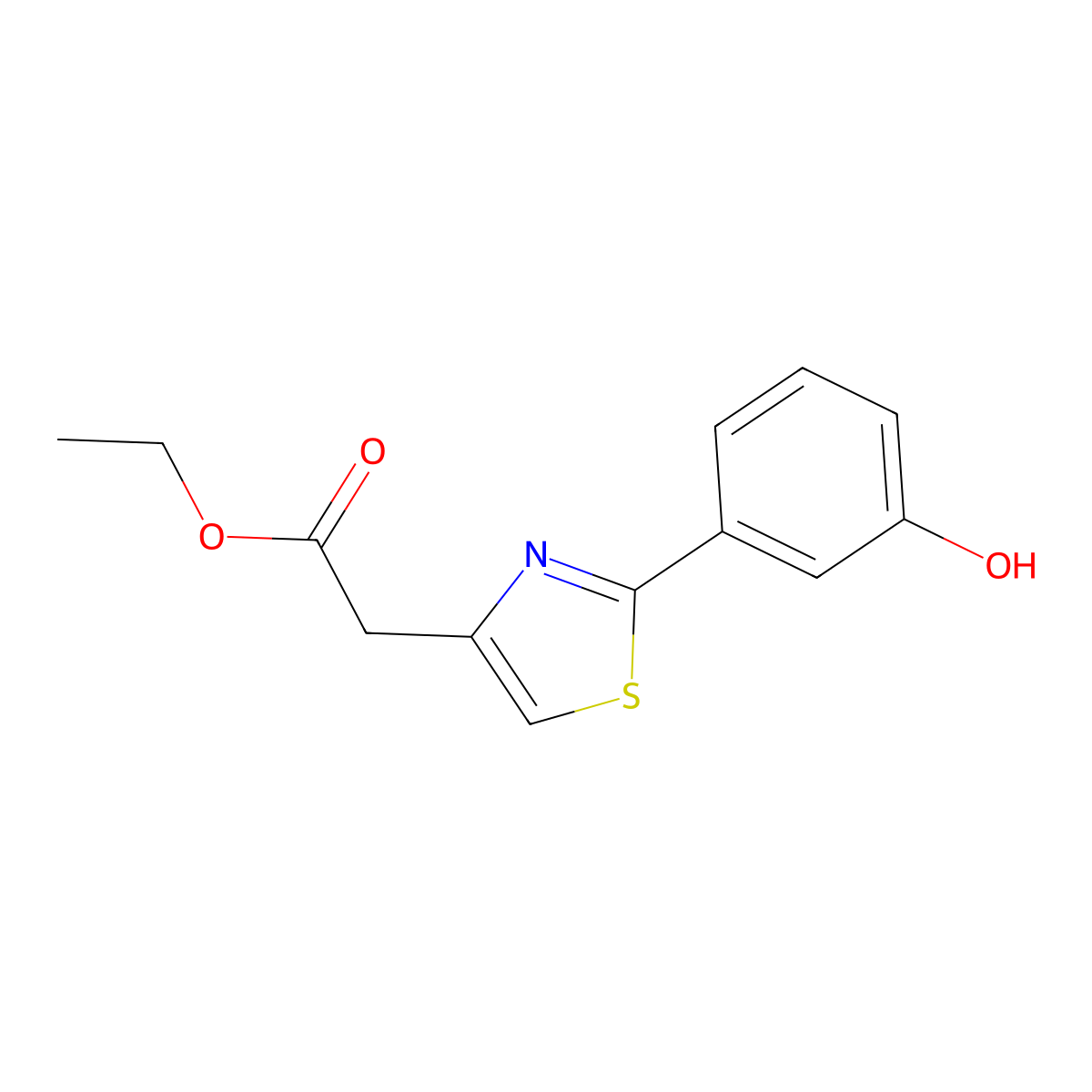 Ethyl 2-(2-(3-hydroxyphenyl)thiazol-4-yl)acetate molecular structure, CAS 171017-48-4