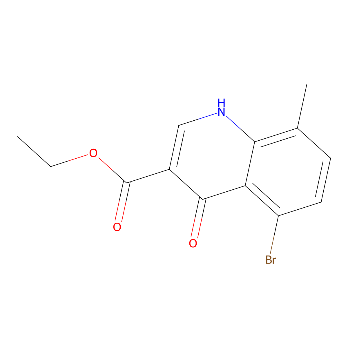 Ethyl 5-bromo-8-methyl-4-oxo-1,4-dihydroquinoline-3-carboxylate molecular structure, CAS 1710172-83-0