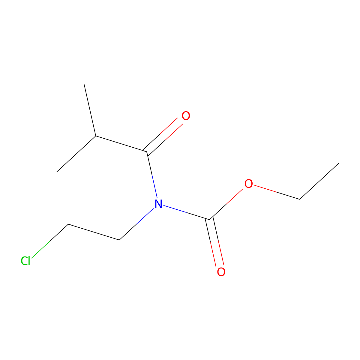Ethyl(2-chloroethyl)(2-methylpropanoyl)carbamate molecular structure, CAS 17102-03-3
