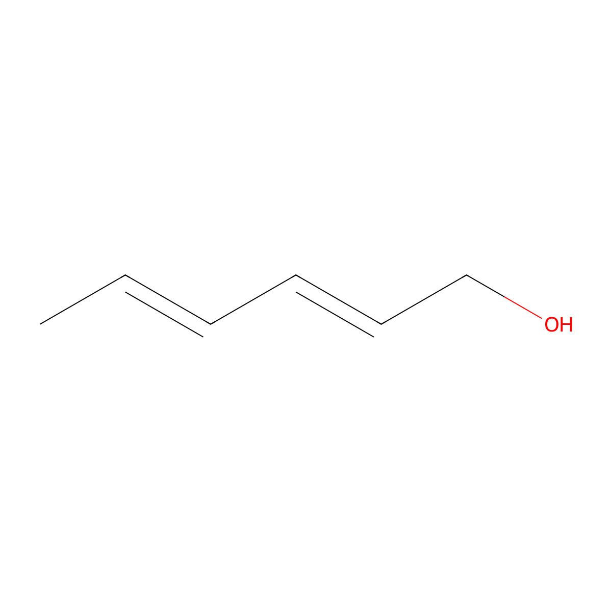 trans,trans-2,4-Hexadien-1-ol molecular structure, CAS 17102-64-6